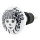 White Base Black Baby Flat Ceramic Wine Bottle Stopper